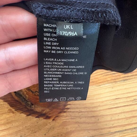 Shein black drape neckline adjustable strap slip dress SIZE L - Picture 5 of 6